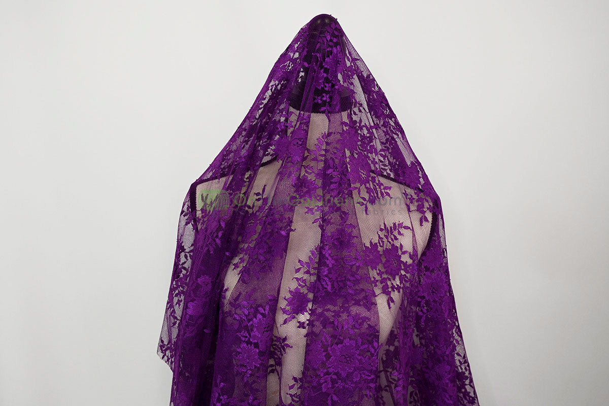 Chantilly Lace Fabric | Elegant Floral Lace | Lightweight & Sheer | Ideal for Bridal & Evening Wear