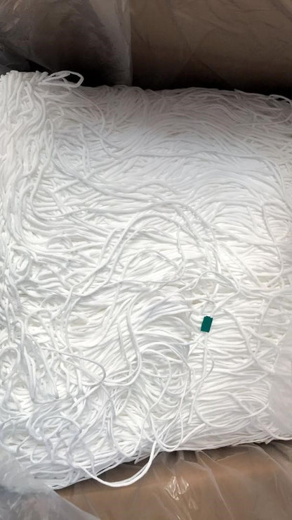 White 3mm Round Knitted Elastic Cord Wholesale Box of 1400 Yards