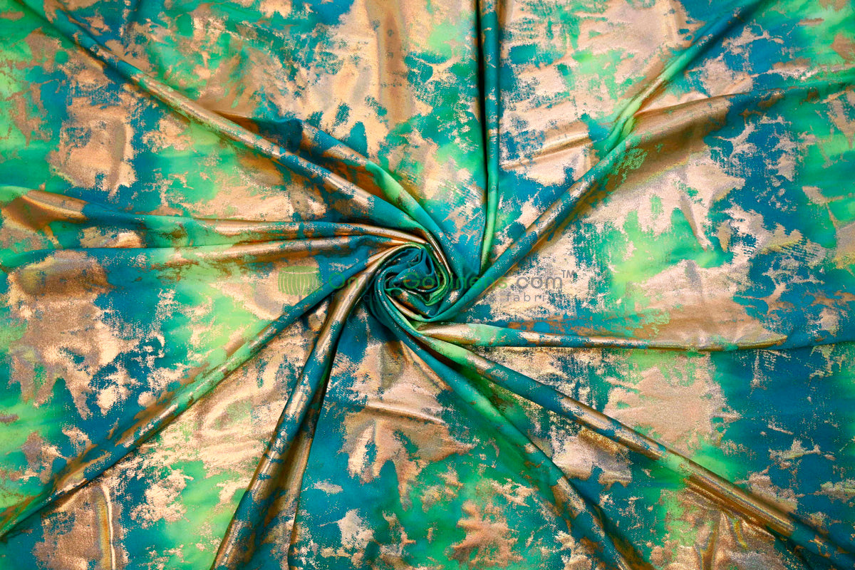 Tie Dye Hologram Spandex Fabric