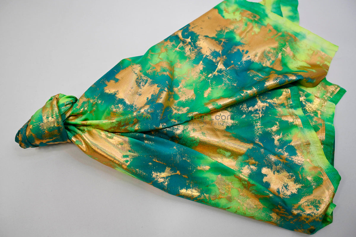 Tie Dye Hologram Spandex Fabric