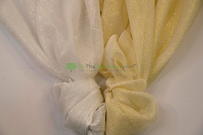 Metallic Faux Sheer Table Linen| Metallic Linen Tablecloths | 108" Wide | Gold and Silver |