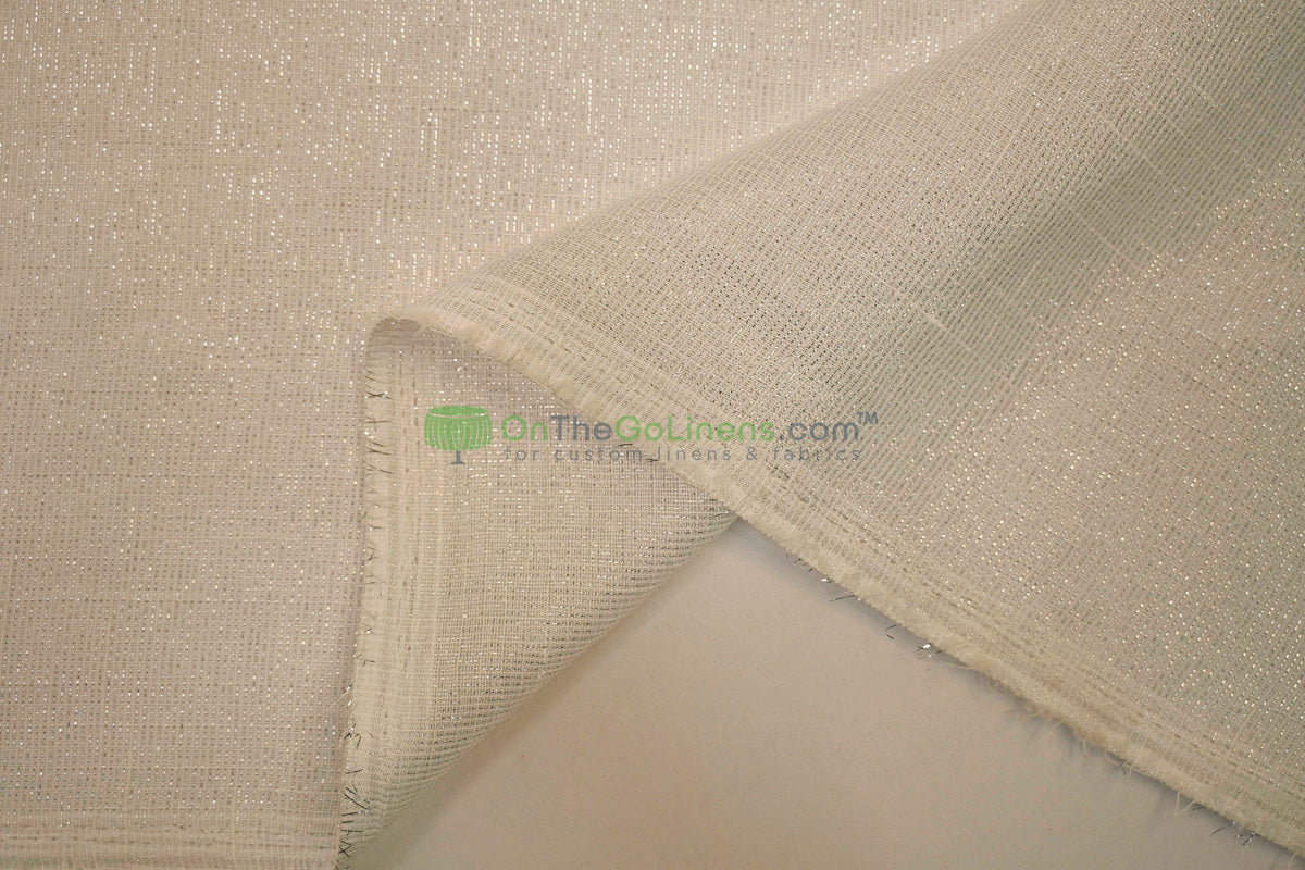 Metallic Faux Sheer Linen Event Drapery Panels | Metallic Linen Curtains | 108" Wide | Gold and Silver |