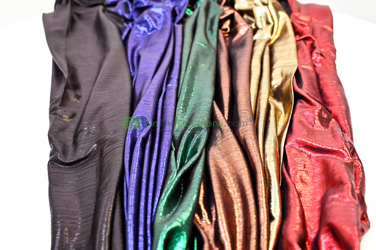 Metallic Stretch Slinky Fabric by the Yard | 58” Wide | 2 Way Stretch | Multiple Colors