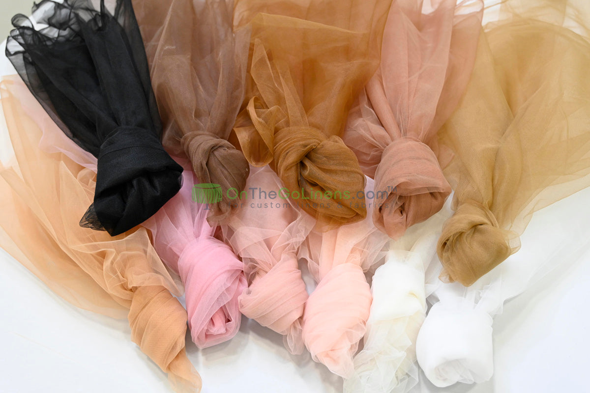 Micro Mesh Tulle Fabric | 60" Wide Mechanical Stretch Micro Mesh Tulle Fabric | 100% Polyester |