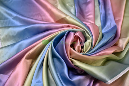 Ombre Satin Fabric | 60" Wide | Rainbow Charmeuse Fabric | Pink Yellow Blue Purple Orange |
