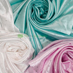 Mini Star Charmeuse Satin Table Napkins & Chair Sash | Star Satin Napkins & Sashes | White, Pink, Blue |