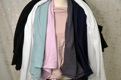 100% Washed Cotton Jersey Fabric by the Yard | 70" Wide | 8.9 oz | Four Colors |