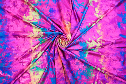 Tie Dye Hologram Spandex Fabric