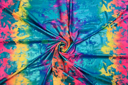 Tie Dye Hologram Spandex Fabric