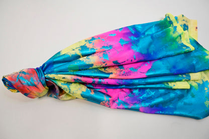 Tie Dye Hologram Spandex Fabric