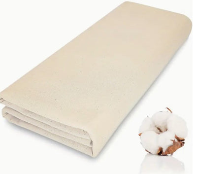 Natural Muslin Fabric | 124" Wide | 100% Cotton Muslin | Natural Color, Undyed, Unbleached |