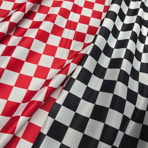 1" Checkers Lamour Satin | Tablecloth, Table Linens, Table Drapes, Overlays | Two Colors Available |