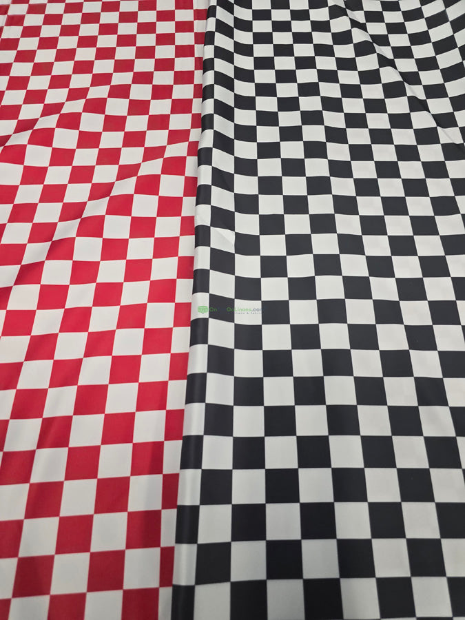 1" Checkers Lamour Satin | Event Drapery Custom Manufactured | Two Colors Available |