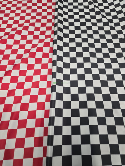 1" Checkers Lamour Satin | Event Drapery Custom Manufactured | Two Colors Available |