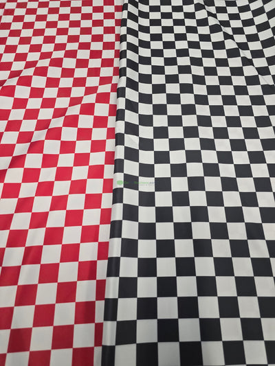 1" Checkers Lamour Satin | Event Drapery Custom Manufactured | Two Colors Available |