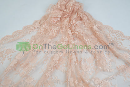 Chantilly Lace Fabric by the Yard Lightweight Sheer Floral Bridal & Evening Wear