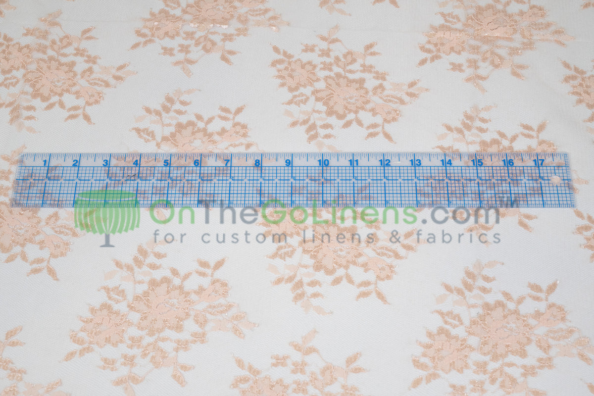 Chantilly Lace Fabric by the Yard Lightweight Sheer Floral Bridal & Evening Wear