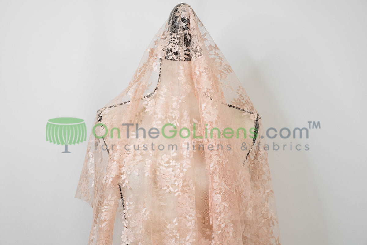 Chantilly Lace Fabric by the Yard Lightweight Sheer Floral Bridal & Evening Wear