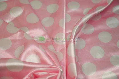 Polka Dot Charmeuse Satin Print Fabric by the Yard | 60" Wide | Large Dots |