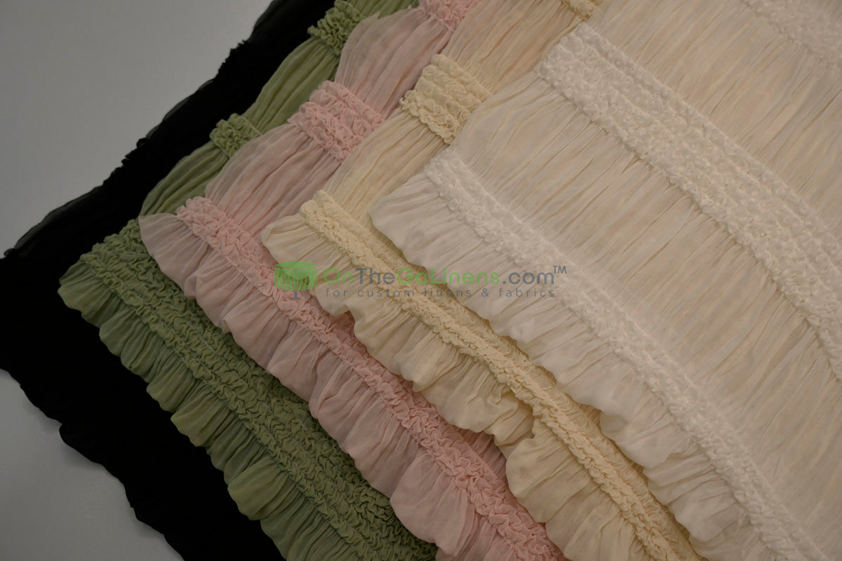 Pleated Ruffle Chiffon Fabric