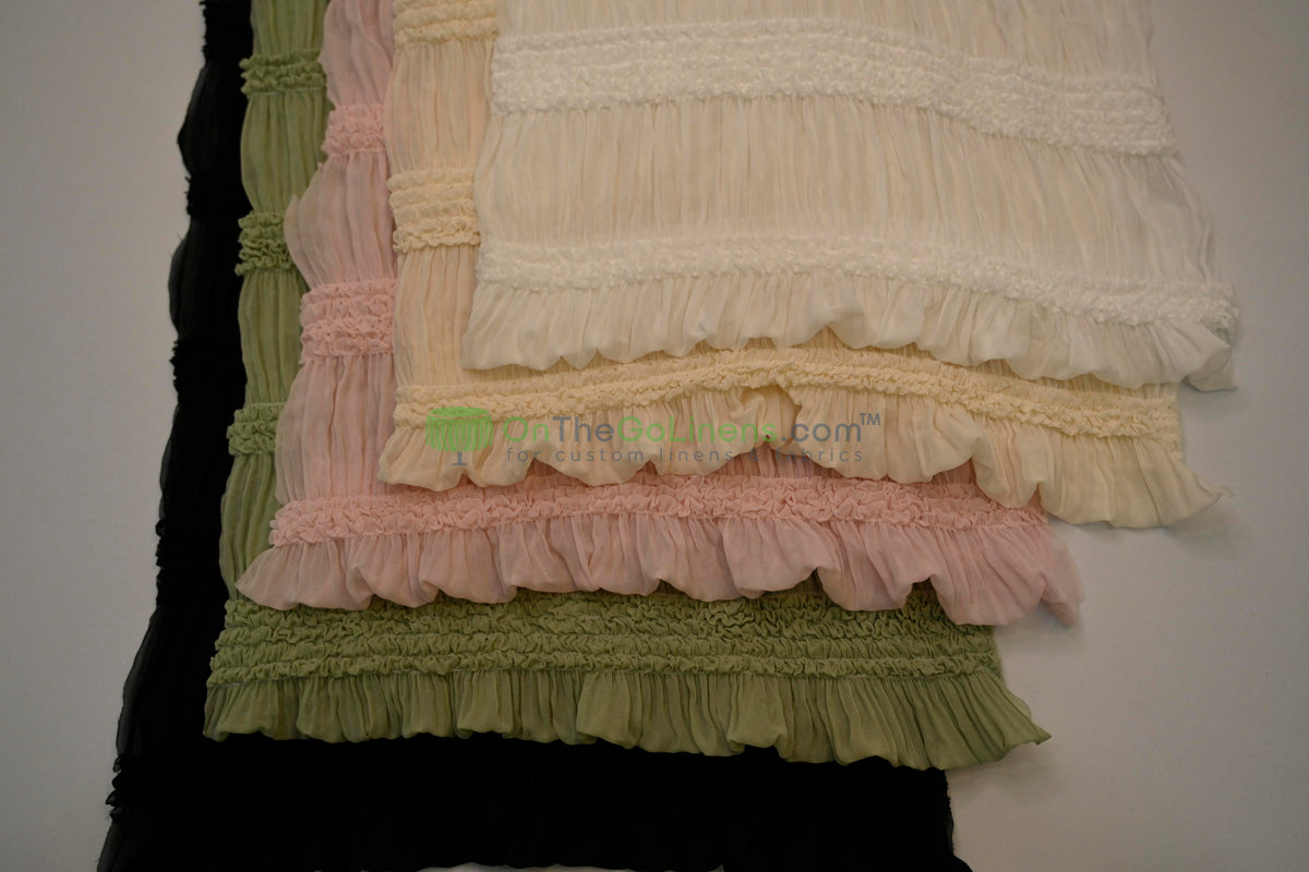 Pleated Ruffle Chiffon Fabric