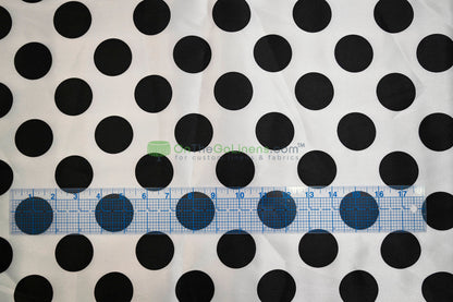 Polka Dot Charmeuse Satin Print Fabric by the Yard | 60" Wide | Large Dots |