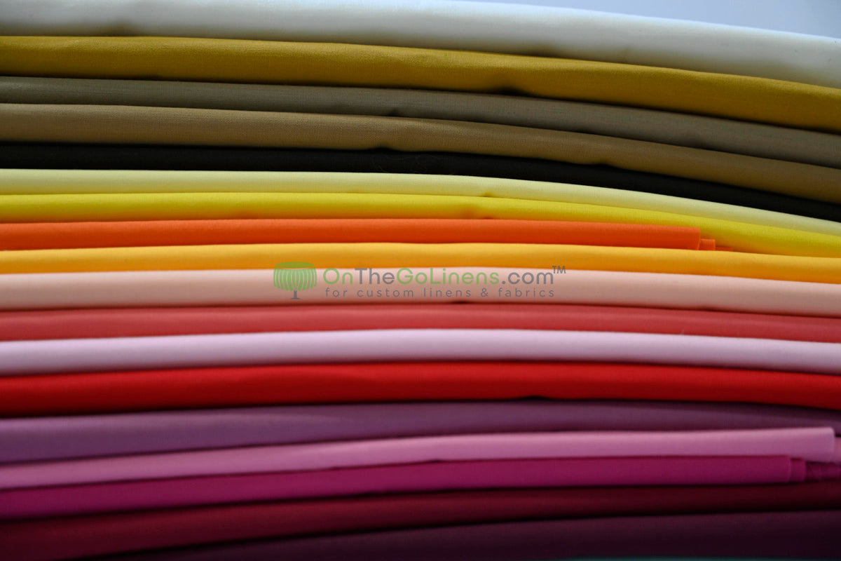 Woven Poly Cotton Broadcloth Fabric by the Yard | Polycotton Fabric | Multiple Colors | 60" Wide | 80/20 Blend |