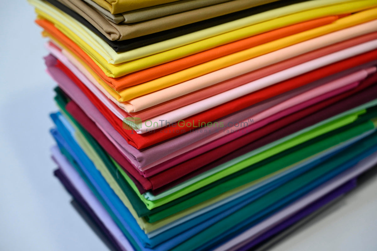 Woven Poly Cotton Broadcloth Fabric by the Yard | Polycotton Fabric | Multiple Colors | 60" Wide | 80/20 Blend |