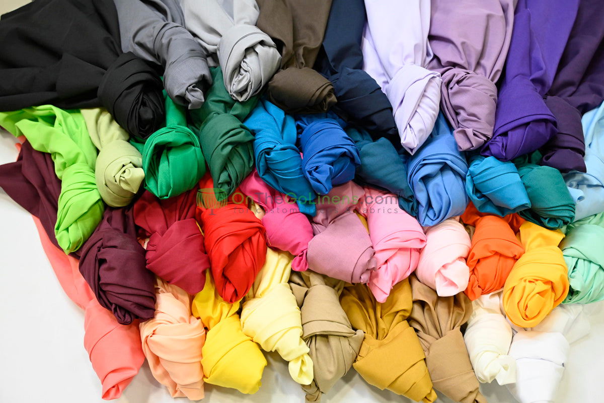 Woven Poly Cotton Broadcloth Fabric by the Yard | Polycotton Fabric | Multiple Colors | 60" Wide | 80/20 Blend |