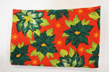 Christmas Fabric by the Yard | Polyester Poinsettia Fabric | 60" Wide | Tablecloth and Decor Fabric |