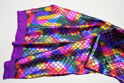 Paradise Mermaid Hologram Spandex Fabric | Fish Scale Spandex Dancewear Fabric | 60" Wide |