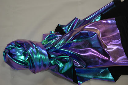 Metallic Hologram Foil Spandex Fabric by the Yard | Hologram Spandex Lame Fabric | 60" Wide |