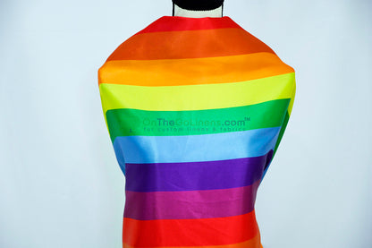 Rainbow Stripe Satin Fabric | Soft Satin Stripe Charmeuse Fabric | 60" Wide