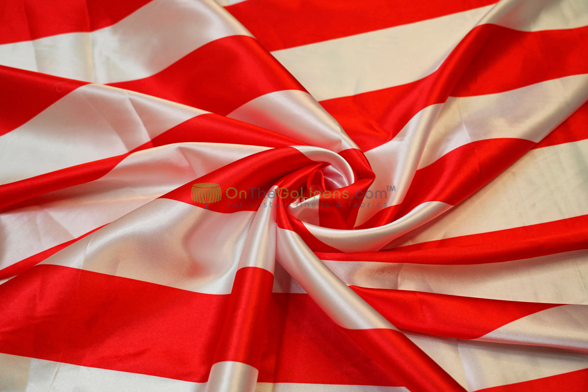 3" Stripe Charmeuse Satin Print Fabrics