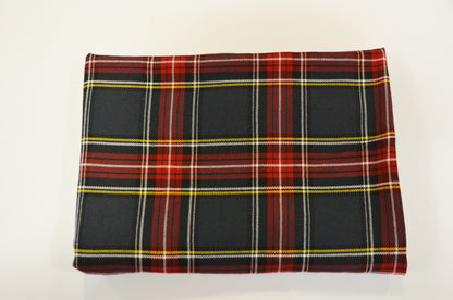 Red and Grey Tartan Plaid Kilt Fabric by the Yard | Super Soft Rayon Kilt Print | Tartan Fabric |