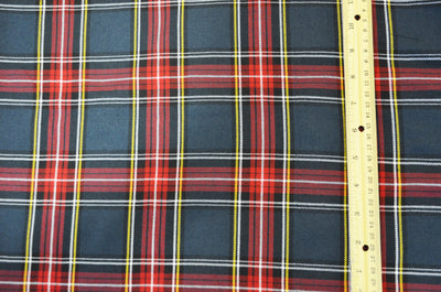 Red and Grey Tartan Plaid Kilt Fabric by the Yard | Super Soft Rayon Kilt Print | Tartan Fabric |