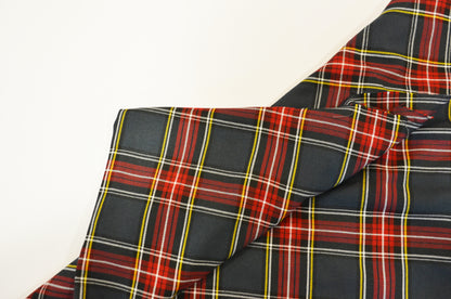 Red and Grey Tartan Plaid Kilt Fabric by the Yard | Super Soft Rayon Kilt Print | Tartan Fabric |