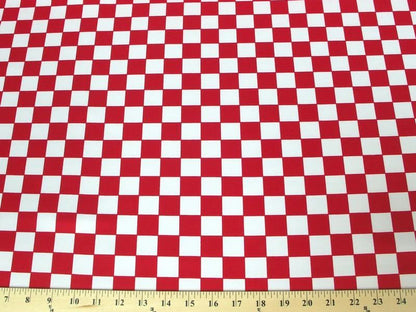 1" Checker Lamour Satin Print Fabric | 60" Wide| 100% Polyester | Two colors Available |