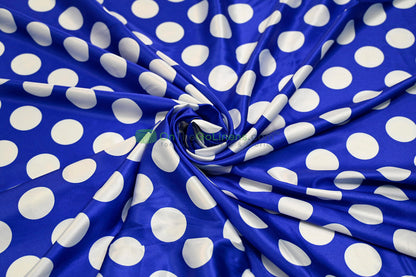 Polka Dot Charmeuse Satin Print Fabric by the Yard | 60" Wide | Large Dots |
