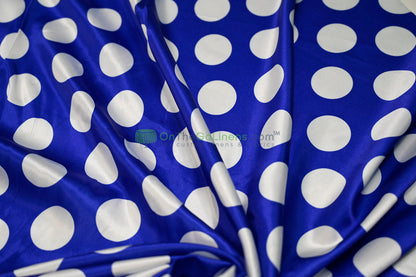 Polka Dot Charmeuse Satin Print Fabric by the Yard | 60" Wide | Large Dots |