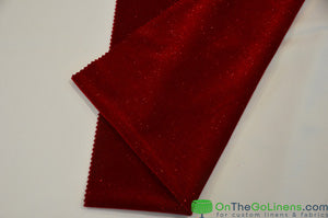 Glitter Stretch Velvet Fabric by the Yard | Spandex Velvet with Sparkling Glitter Fabric | 60" Wide | Multiple Colors |
