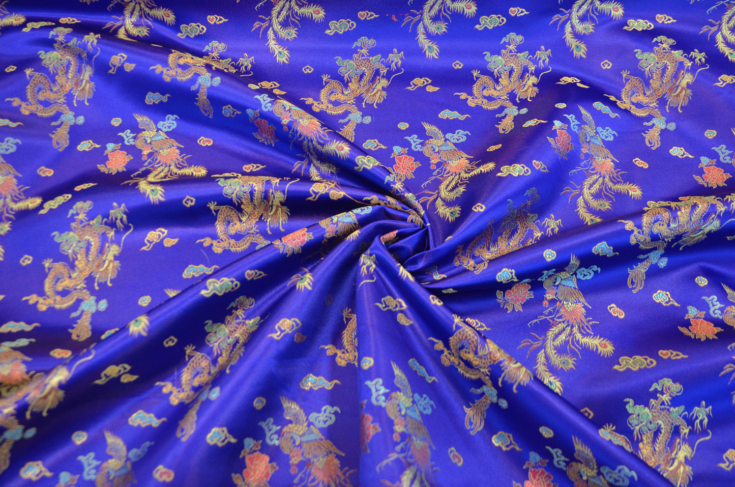 45" Chinese Brocade Dragon Fabric by the Yard | Chinese Dragon Fabric | Multiple Colors