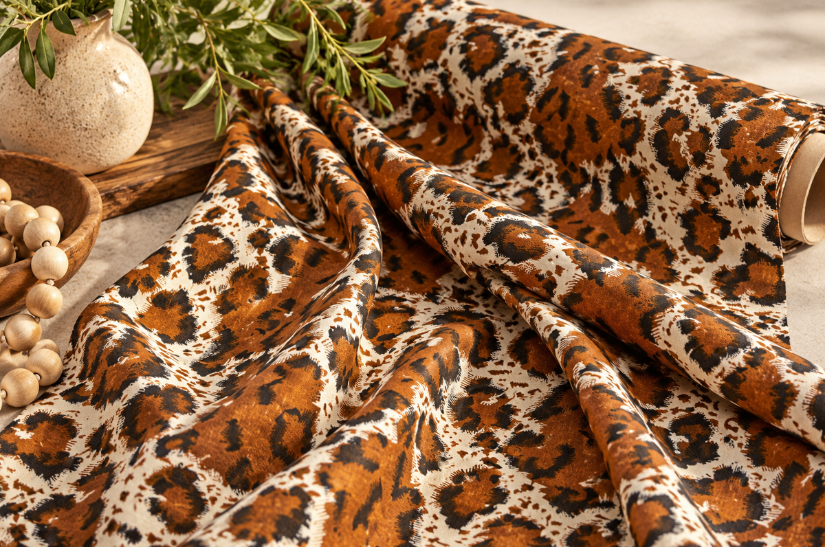 Large Cheetah Print Cotton Fabric by the Yard 60" Wide 100% Cotton