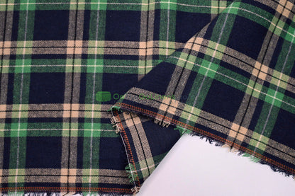 Plaid Flannel Fabric | Brushed Cotton Face | 80% Polyester 20% Cotton | 7 oz | Soft & Cozy Apparel Fabric