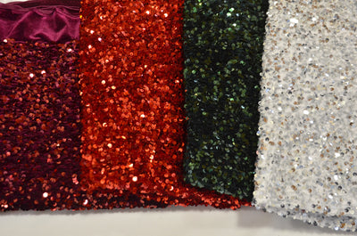 Sequins Stretch Velvet Fabric by the Yard | Sequins Velvet Fabric | 60" wide | Multiple Colors |