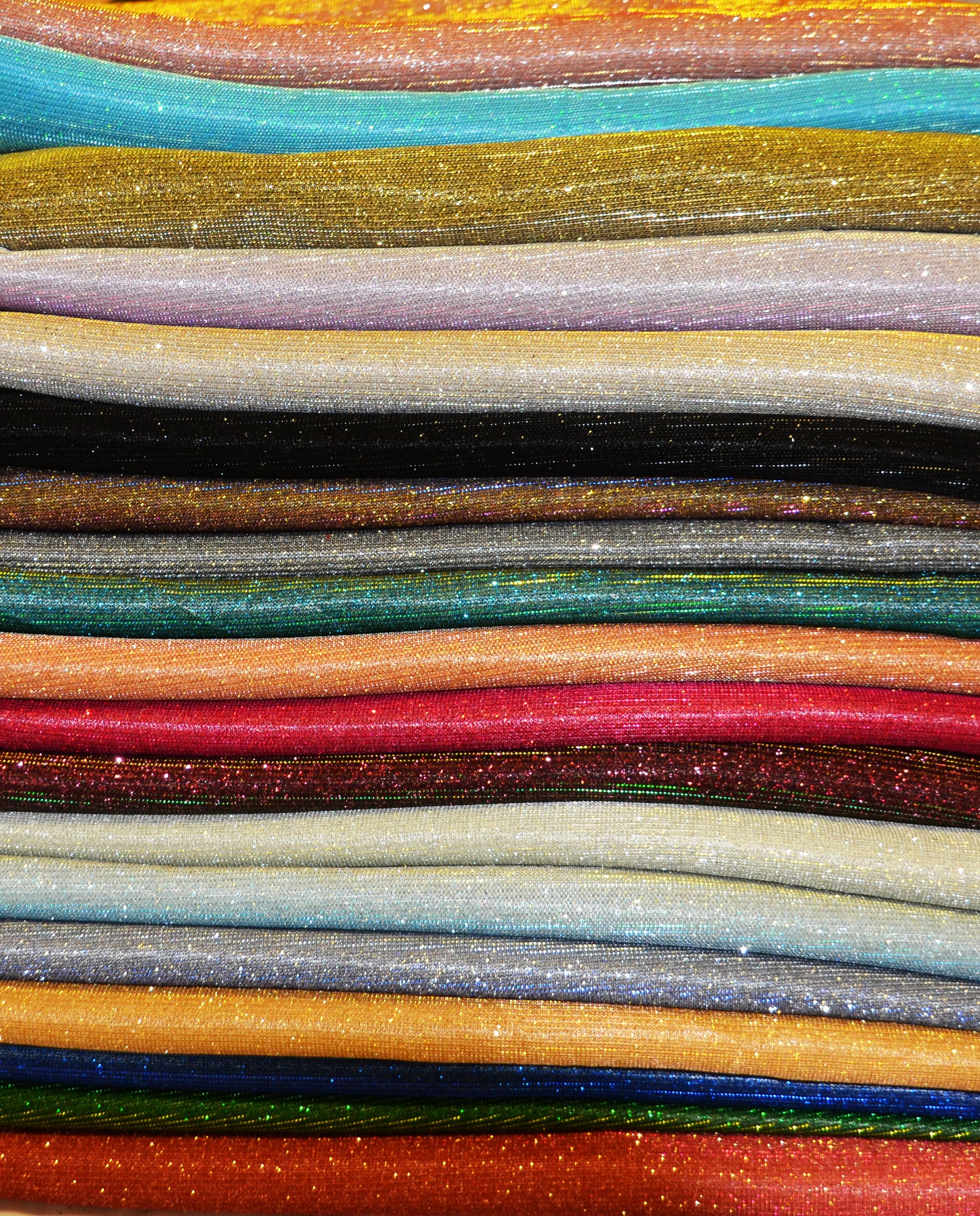 Spandex Glimmer Knit Fabric by the Yard | 56" Wide | Metallic Glitter Spandex Knit Fabric | 2 Way Stretch |