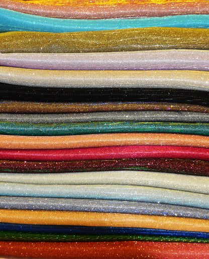 Spandex Glimmer Knit Fabric by the Yard | 56" Wide | Metallic Glitter Spandex Knit Fabric | 2 Way Stretch |