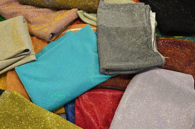 Spandex Glimmer Knit Fabric by the Yard | 56" Wide | Metallic Glitter Spandex Knit Fabric | 2 Way Stretch |