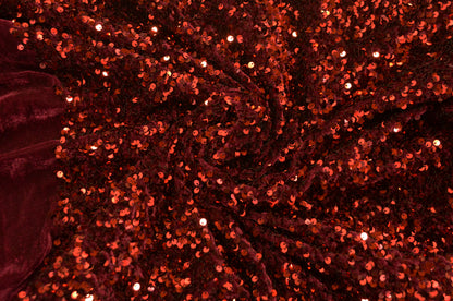 Sequins Stretch Velvet Fabric by the Yard | Sequins Velvet Fabric | 60" wide | Multiple Colors |