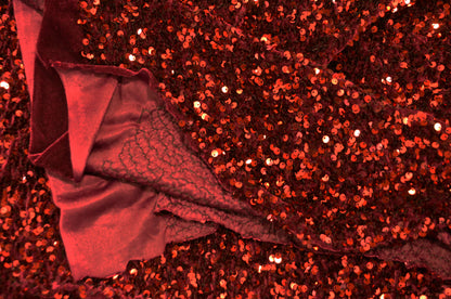 Sequins Stretch Velvet Fabric by the Yard | Sequins Velvet Fabric | 60" wide | Multiple Colors |